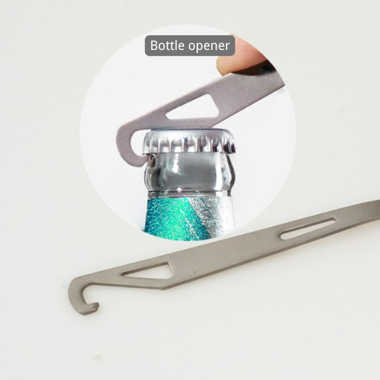 14g Ultralight Pure Titanium Straight Handle Spork with Tail Hook (162mm)