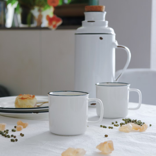 Classic 8cm Handcrafted White Enamel Mug Cup for Outdoor Camping & Office Use