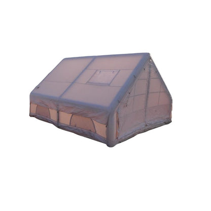 Large 12 square meter inflatable air tent featuring dual oversized skylights and breathable mesh panels, 300D waterproof oxford fabric, 12cm air beams, spacious 6-8 person capacity, perfect quick-setup blow up tent for family camping, glamping, festivals and outdoor adventures – Boertala 2025