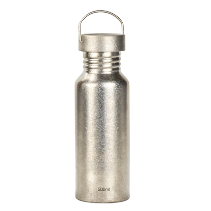 Ultralight Pure Titanium Sports Water Bottle with Sandblasted / Crystallized Finish