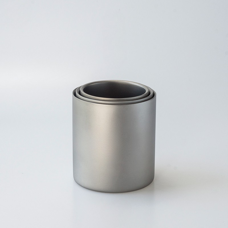 Double-Wall Pure Titanium Camping Mug with Foldable Handles