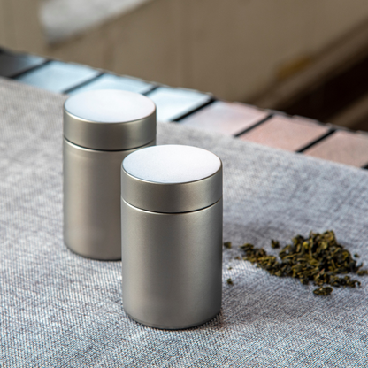 Pure Titanium Airtight Tea Canister / Storage Container with Frosted Finish (78g)