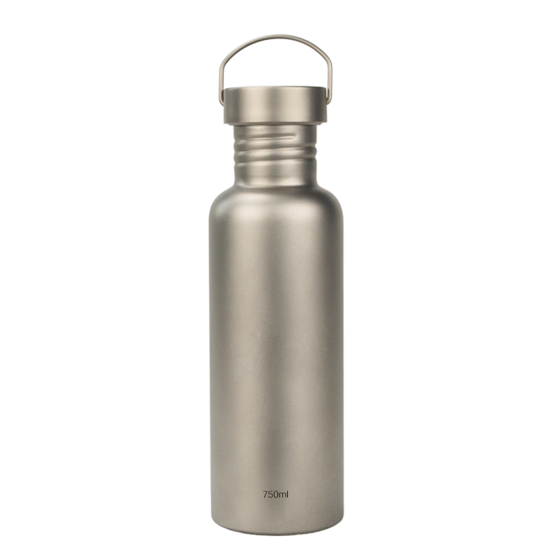 Ultralight Pure Titanium Sports Water Bottle with Sandblasted / Crystallized Finish