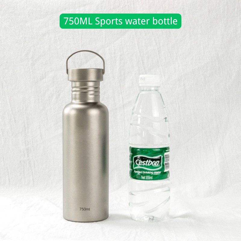 Ultralight Pure Titanium Sports Water Bottle with Sandblasted / Crystallized Finish