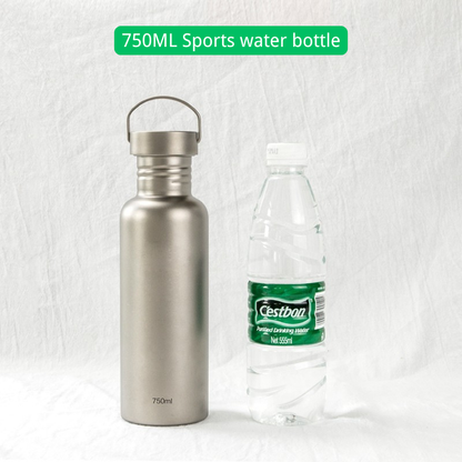 Ultralight Pure Titanium Sports Water Bottle with Sandblasted / Crystallized Finish