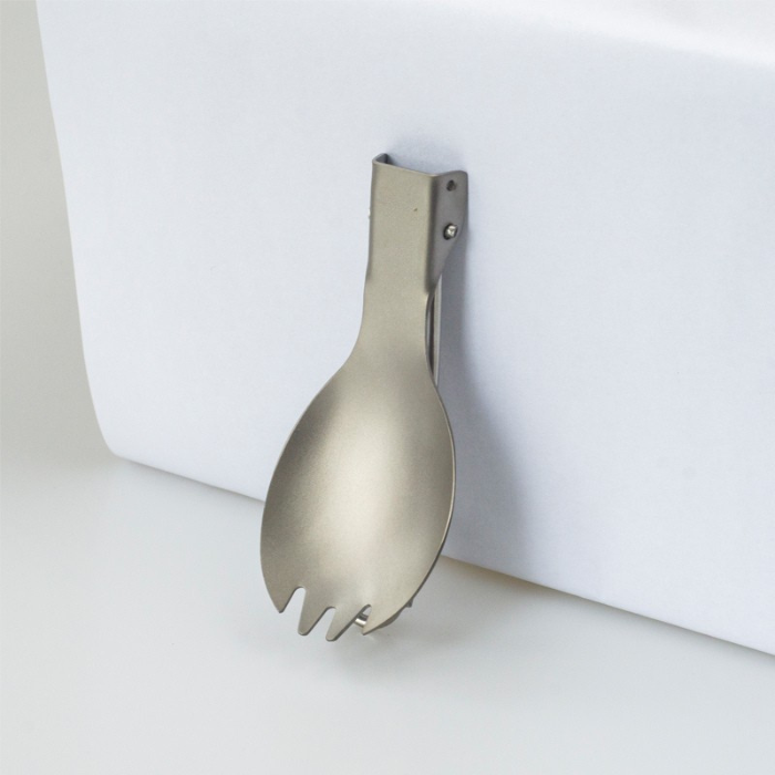 17g Ultralight Folding Titanium Spork / Spoon with Stainless Steel Wire Handle