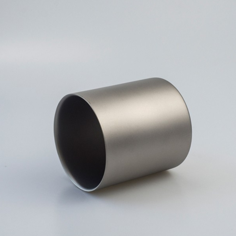 Double-Wall Pure Titanium Camping Mug with Foldable Handles