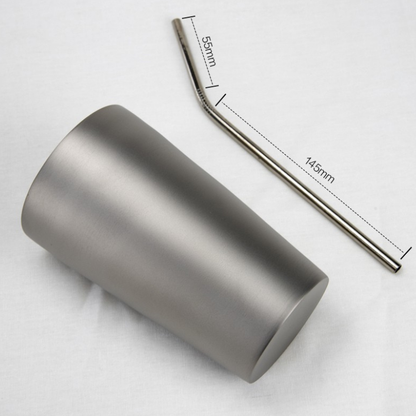 Double-Walled Pure Titanium Beer Glass / Tumbler (300ml / 500ml)