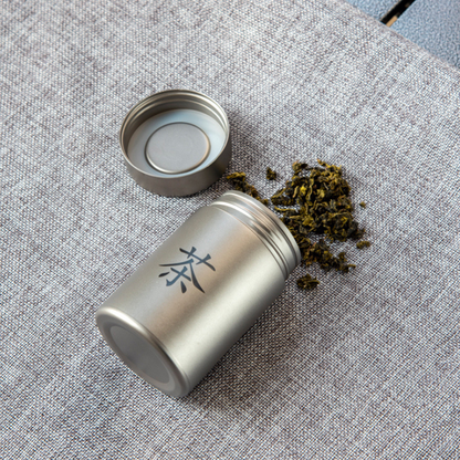 Pure Titanium Airtight Tea Canister / Storage Container with Frosted Finish (78g)
