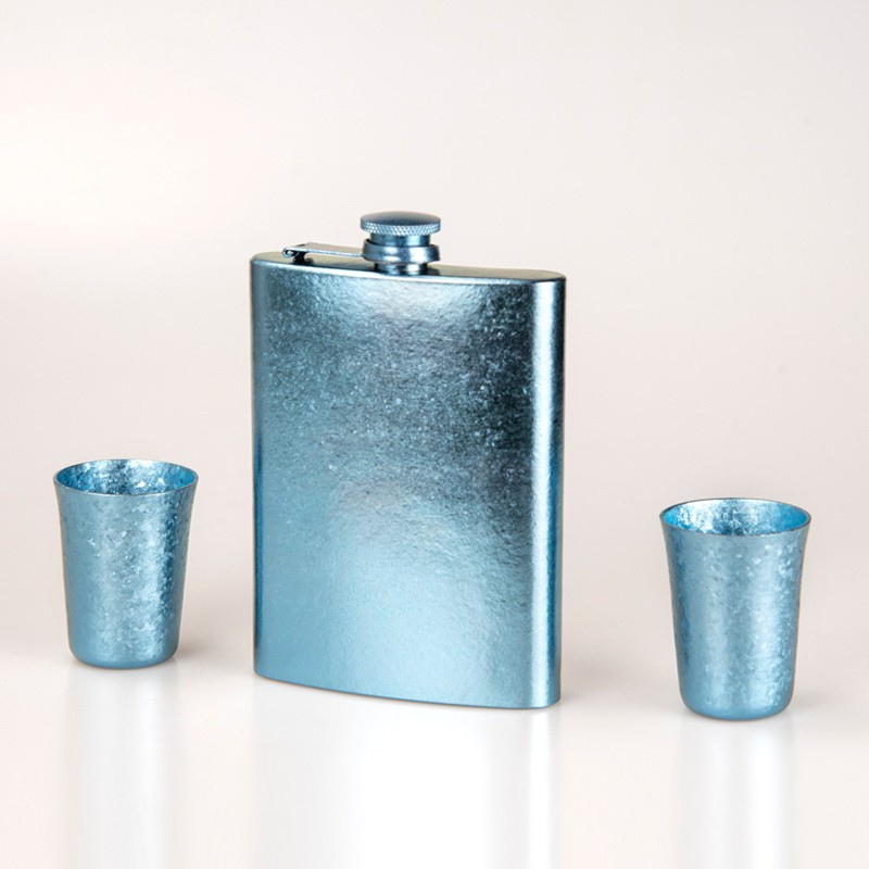 Ultralight Pure Titanium Square Hip Flask for Liquor & Whiskey (160ml / 215ml)