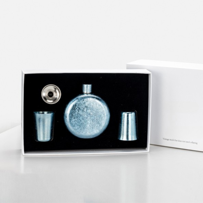 Ultralight Pure Titanium Round Pocket Hip Flask for Spirits & Whiskey