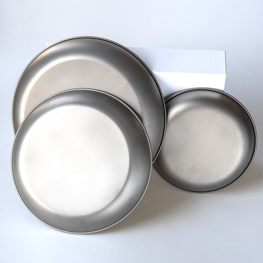 Ultralight Pure Titanium Dinner Plate / Serving Dish (15cm / 19cm / 22cm)
