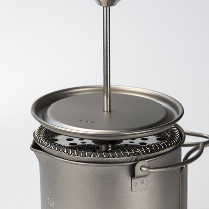 Pure Titanium Pour-Over Coffee Maker & Press Kettle with Stainless Steel Filter (650ml / 1000ml)