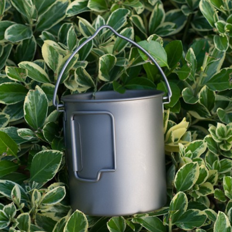 750ml Ultralight Pure Titanium Solo Hanging Pot / Mug with Bail Handle