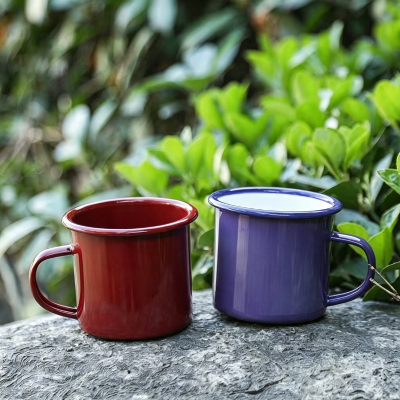 Handcrafted Classic Enamel Mug Cup for Outdoor Camping & Home Use (6cm-9cm)