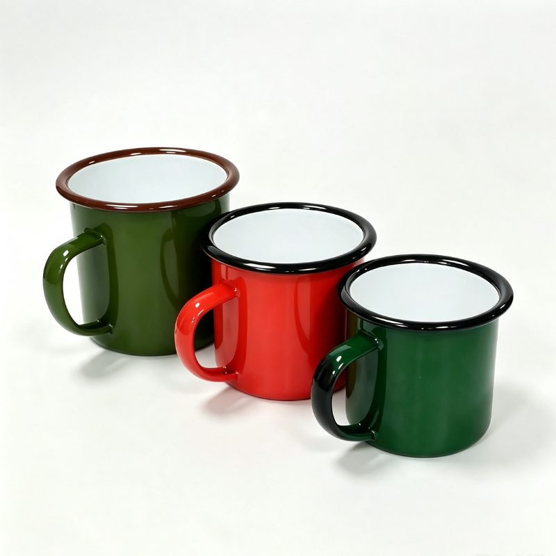Handcrafted Classic Enamel Mug Cup for Outdoor Camping & Home Use (6cm-9cm)