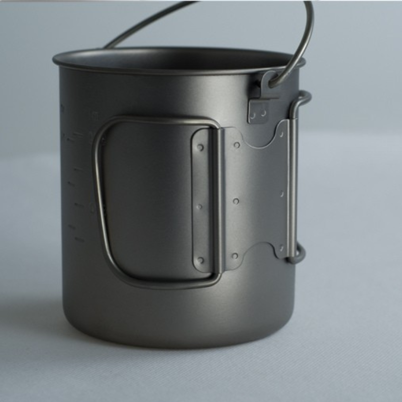 750ml Ultralight Pure Titanium Solo Hanging Pot / Mug with Bail Handle