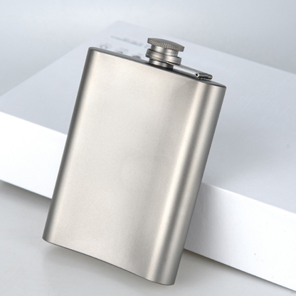 Ultralight Pure Titanium Square Hip Flask for Liquor & Whiskey (160ml / 215ml)