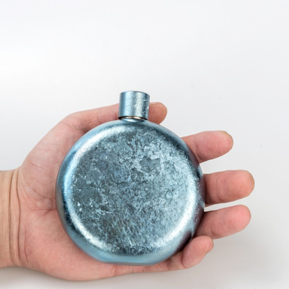 Ultralight Pure Titanium Round Pocket Hip Flask for Spirits & Whiskey