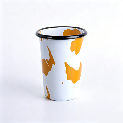 8cm Stackable V-Shaped Handleless Enamel Tumbler Cup for Outdoor Camping & Espresso (0.6mm)