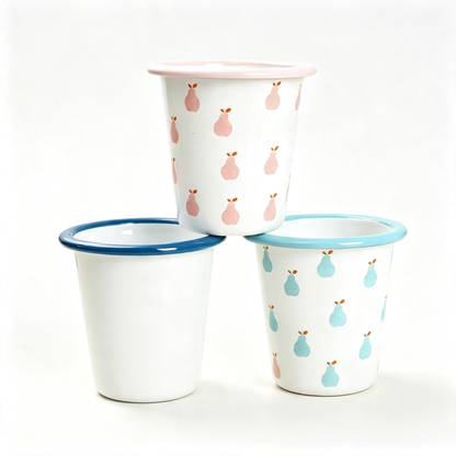 8cm Stackable V-Shaped Handleless Enamel Tumbler Cup for Outdoor Camping & Espresso (0.6mm)