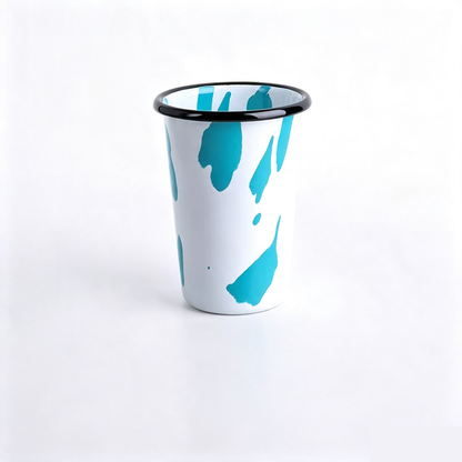 8cm Stackable V-Shaped Handleless Enamel Tumbler Cup for Outdoor Camping & Espresso (0.6mm)