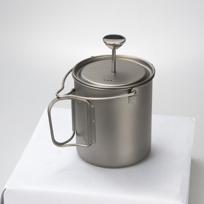 Pure Titanium Pour-Over Coffee Maker & Press Kettle with Stainless Steel Filter (650ml / 1000ml)