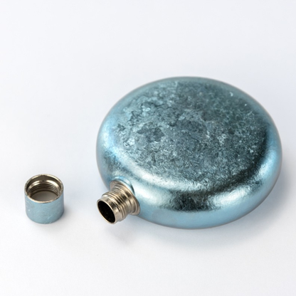 Ultralight Pure Titanium Round Pocket Hip Flask for Spirits & Whiskey