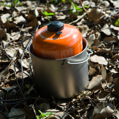 Ultralight Pure Titanium Hanging Pot with Bail Handle & Folding Grips
