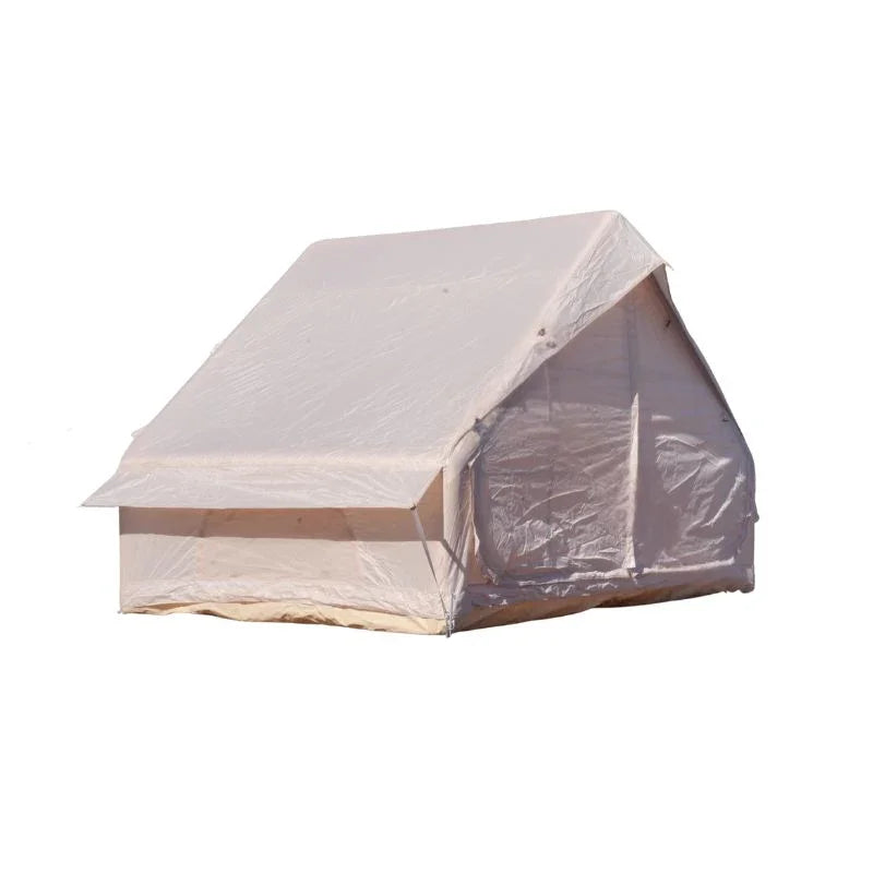 Beige camping tent on a white background