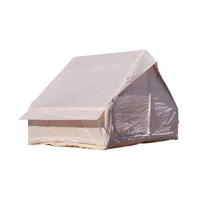 Beige camping tent on a white background