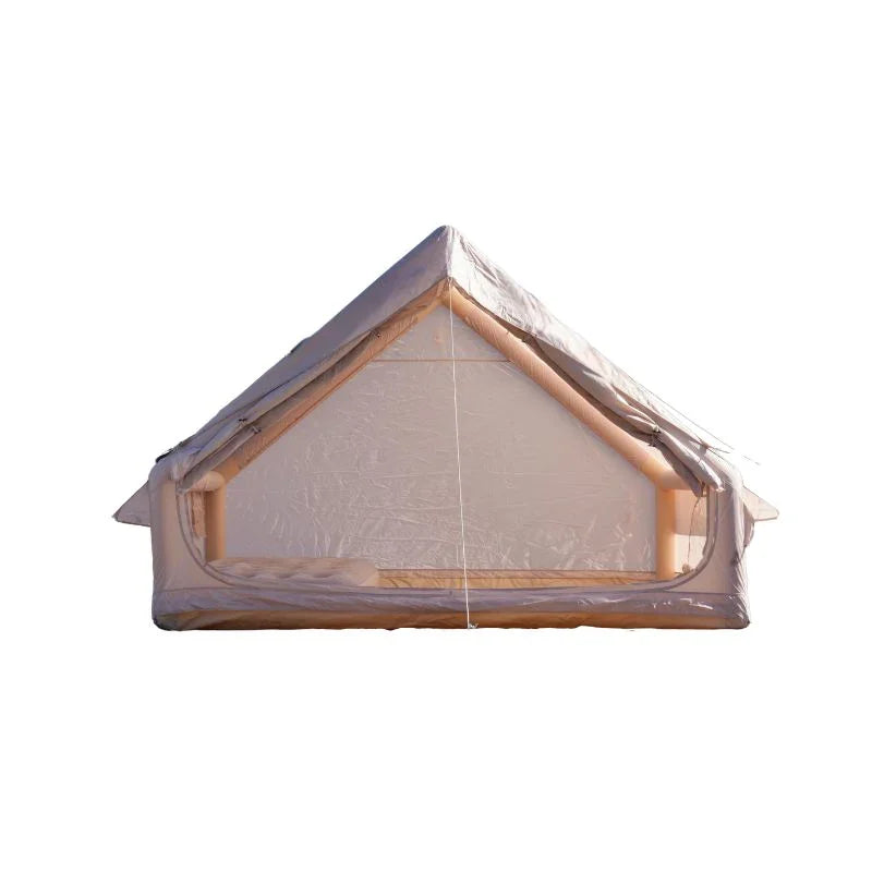 Camping tent with mesh walls on a white background