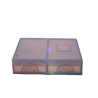 Large 12 square meter inflatable air tent featuring dual oversized skylights and breathable mesh panels, 300D waterproof oxford fabric, 12cm air beams, spacious 6-8 person capacity, perfect quick-setup blow up tent for family camping, glamping, festivals and outdoor adventures – Boertala 2025