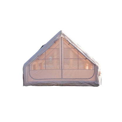 Large 12 square meter inflatable air tent featuring dual oversized skylights and breathable mesh panels, 300D waterproof oxford fabric, 12cm air beams, spacious 6-8 person capacity, perfect quick-setup blow up tent for family camping, glamping, festivals and outdoor adventures – Boertala 2025