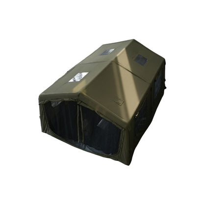 Green roof top tent on a white background