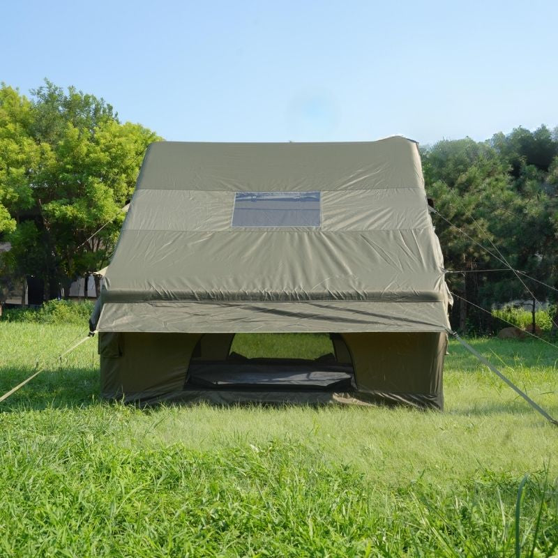 Ultralight Green Inflatable Tent 300D Double U-Doors Skylight