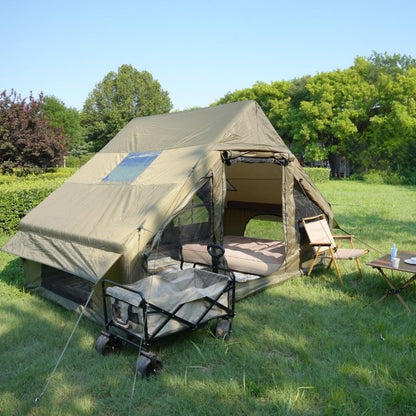 Ultralight Green Inflatable Tent 300D Double U-Doors Skylight