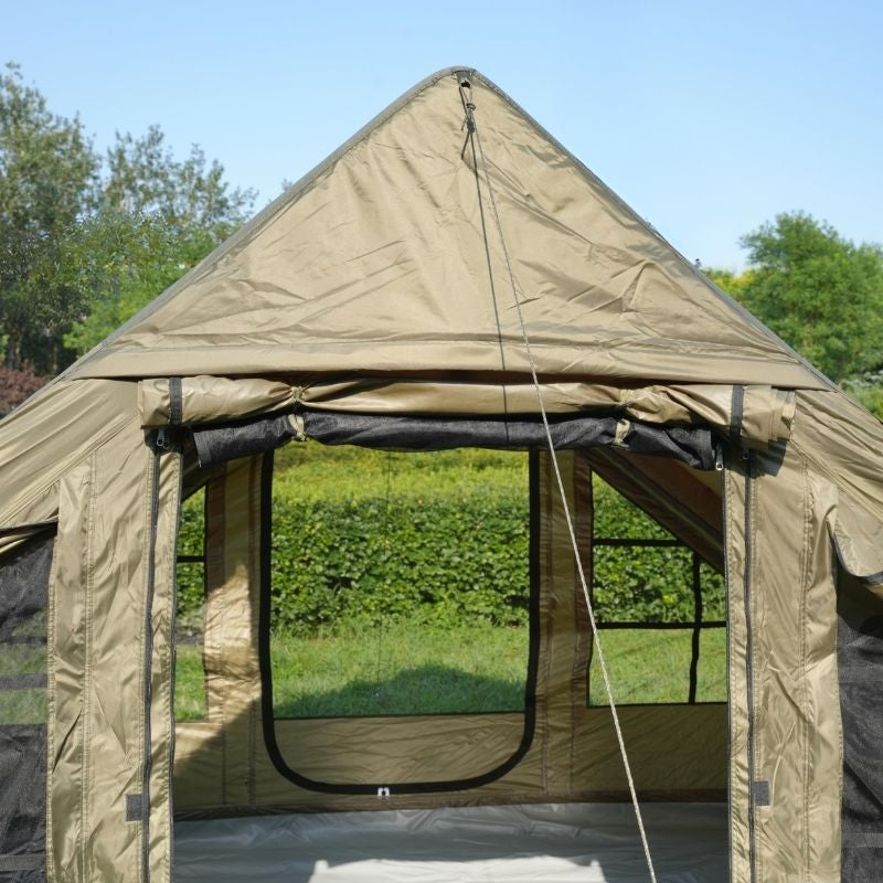 Ultralight Green Inflatable Tent 300D Double U-Doors Skylight