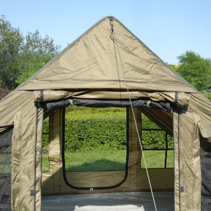 Ultralight Green Inflatable Tent 300D Double U-Doors Skylight