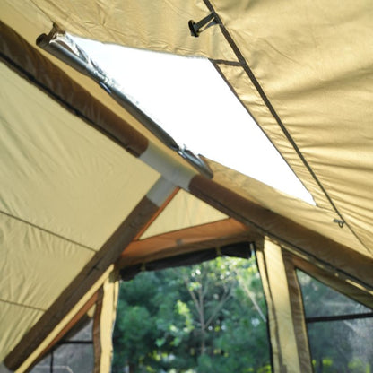 Ultralight Green Inflatable Tent 300D Double U-Doors Skylight