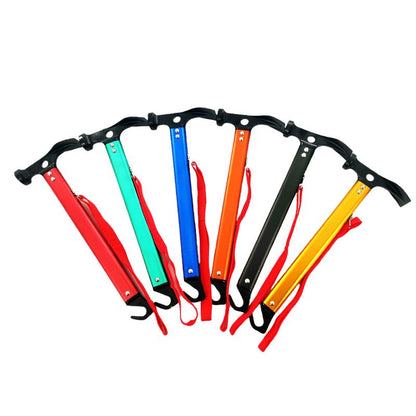 Set of ice axes with colorful handles on a white background