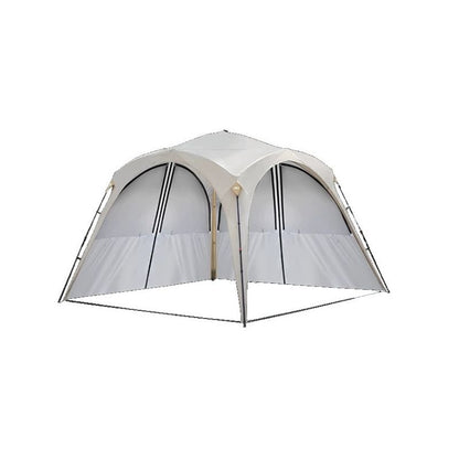 White 3x3m pop up canopy tent with silver-coated fabric, mesh side walls, and quick setup design on white background