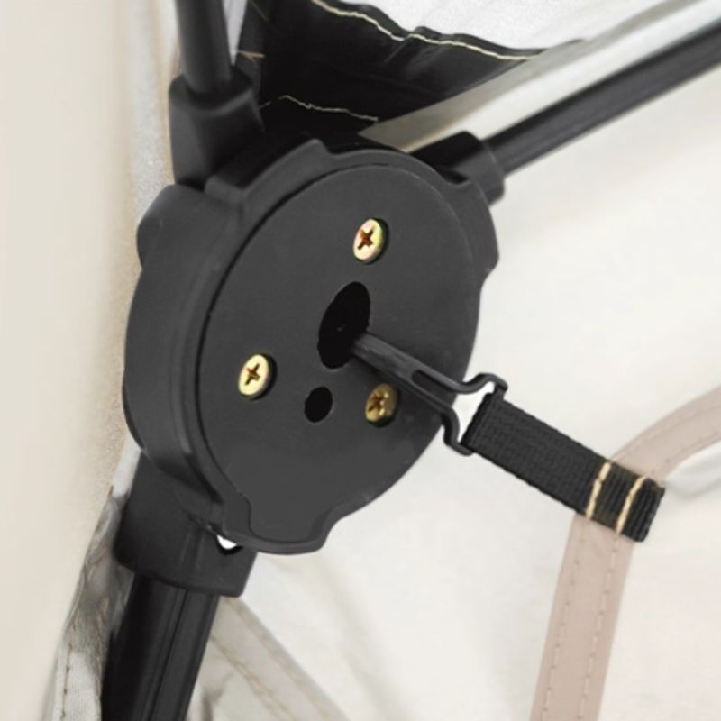 Black electrical plug with gold screws on a white background