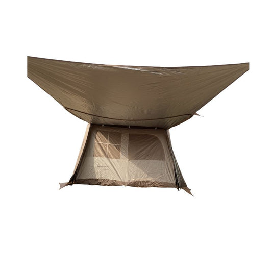 Brown camping tent on a white background