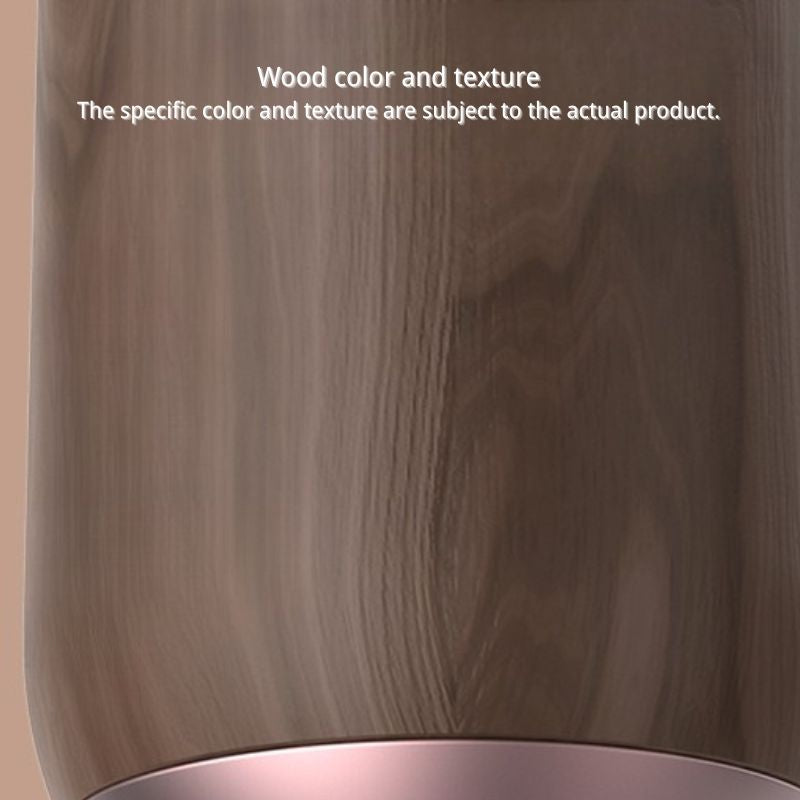 Close-up of a wooden surface with text indicating color and texture subjectivity.