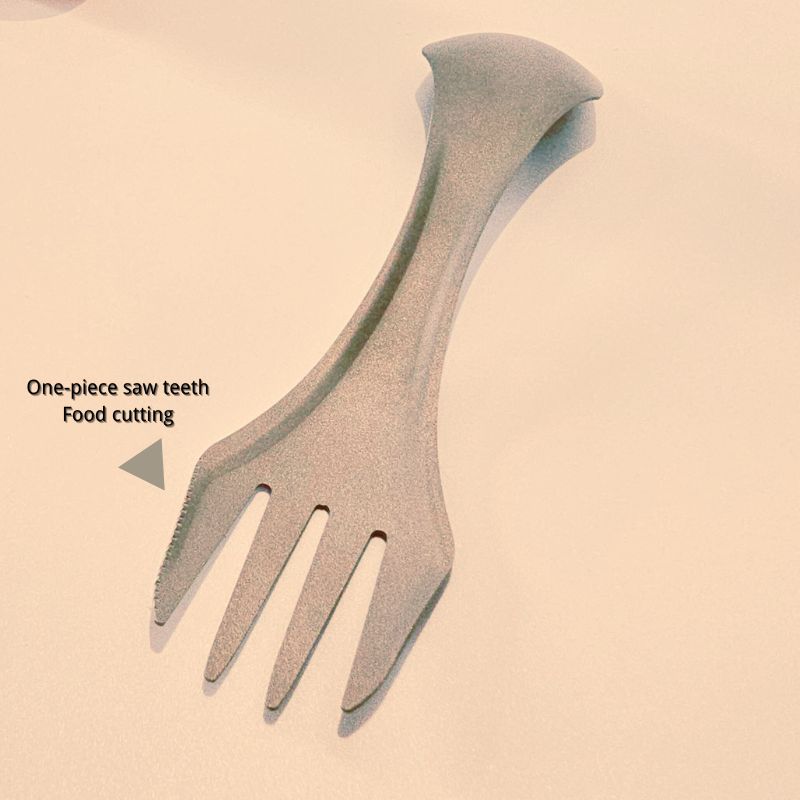 Gray utensil with saw teeth on a beige background