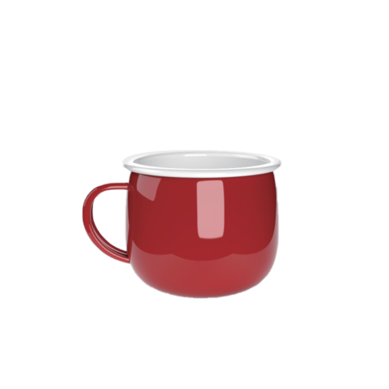 Vintage 8cm Belly-Shaped Enamel Mug Cup for Camping & Home Coffee