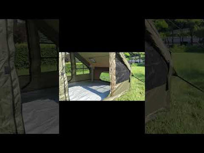 Ultralight Green Inflatable Tent 300D Double U-Doors Skylight